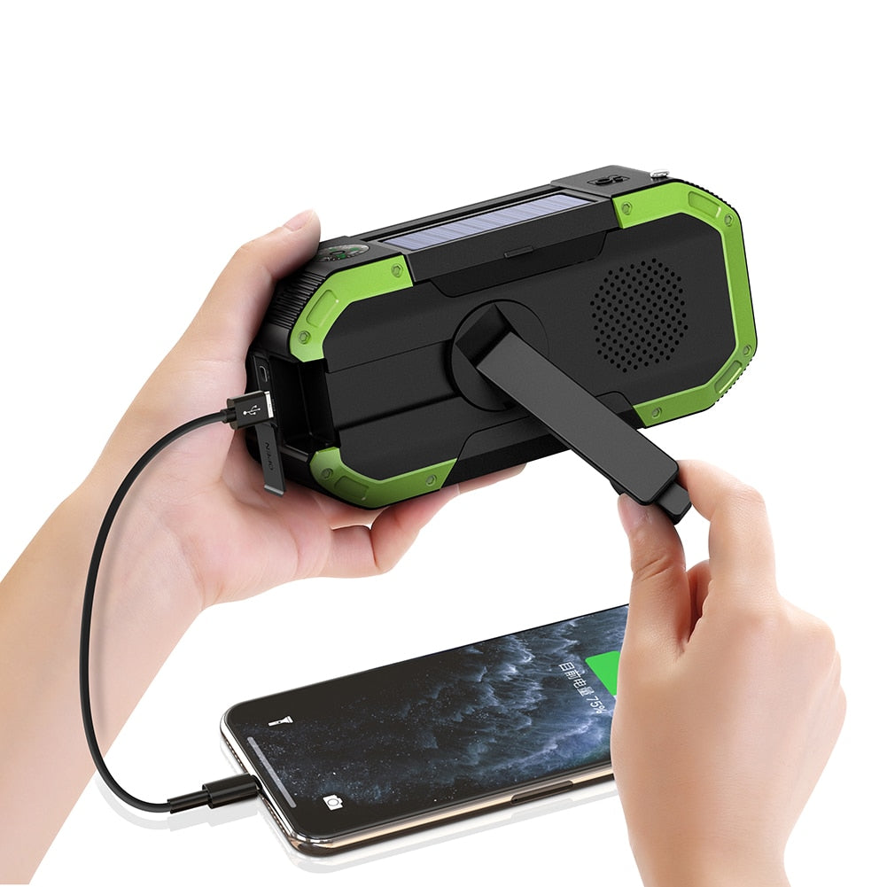 Hand-Crank Emergency Power Station with Light, Radio and USB Charging Port